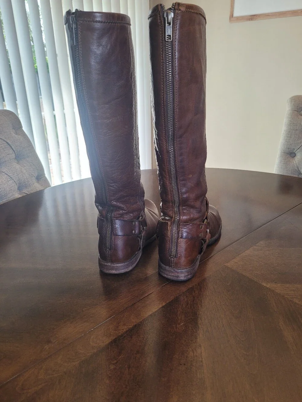 Frye Phillip Harmess Women’s Tall Brown Leather Riding Boots. Size 8B